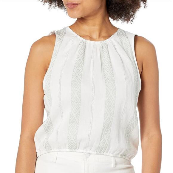 Splendid Collection Purple/Gray Tank Crop Elastic Waistband Boho Top WMN S Crew - Picture 2 of 13